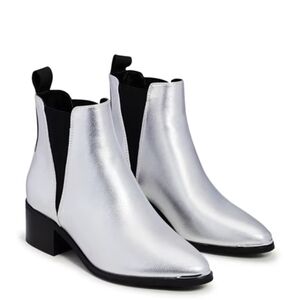 Kelly & Katie Metallic Silver Ankle Booties